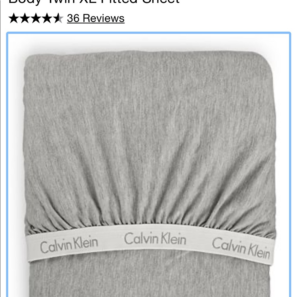 Calvin Klein Twin XL dark grey fitted sheet - Picture 4 of 5